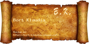 Bort Klaudia névjegykártya